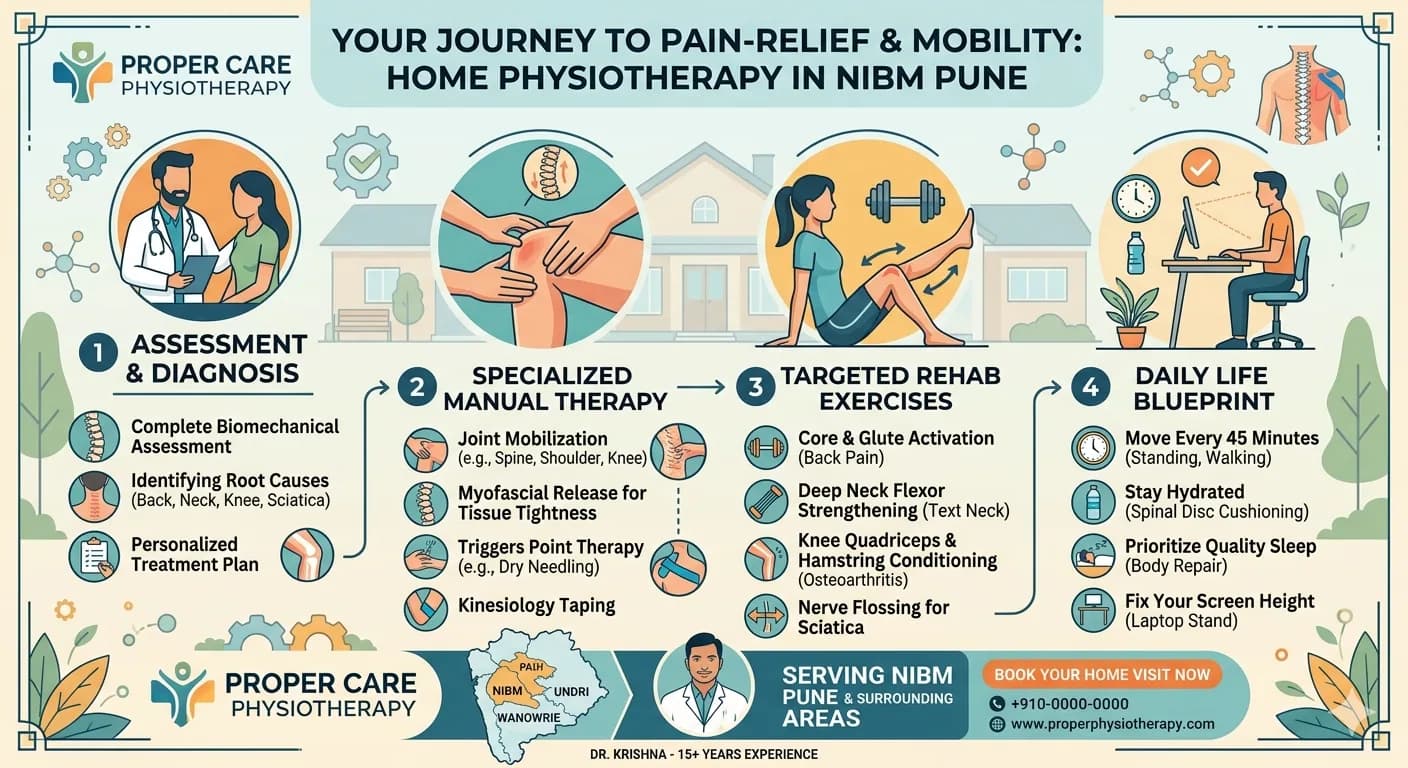 Dr. Krishna providing home physiotherapy assessment and treatment to a patient in NIBM Pune