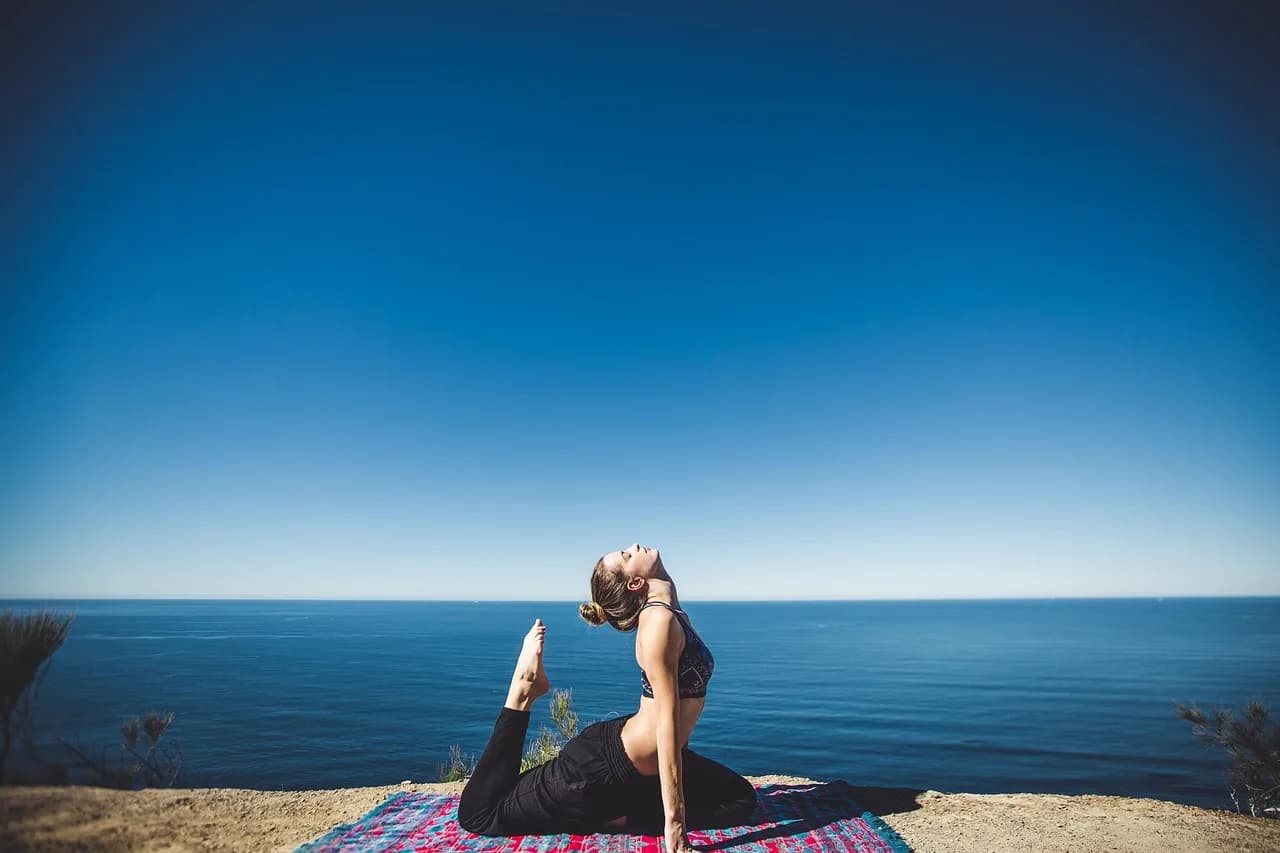 Patient performing a guided neck-stretching exercise